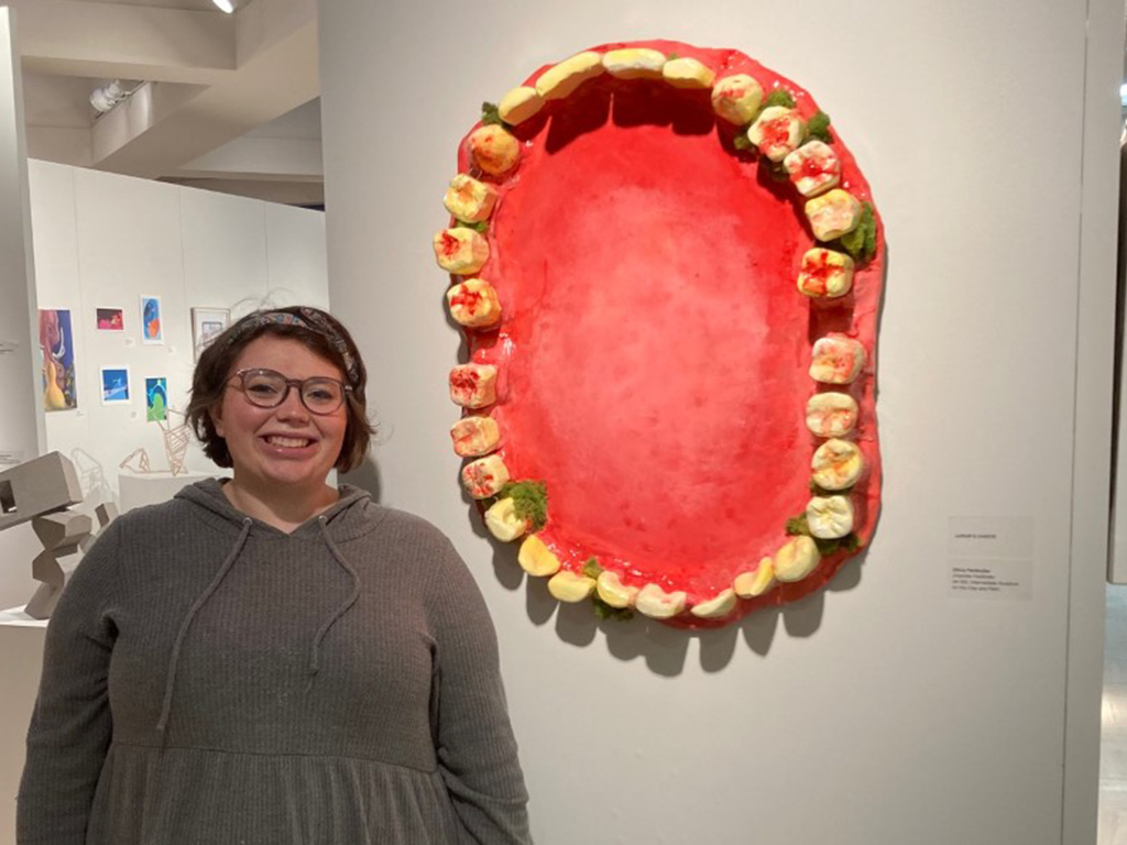 Olivia PahlKotter with her Jurors choice piece: Charolette Pahlkotter